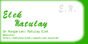 elek matulay business card
